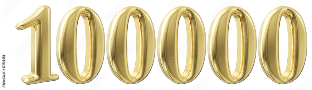 100k Follower Golden Number 3D Render 100k Follower Golden Number 3D Render