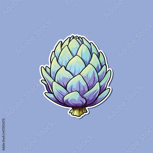 artichoke sticker cool colors kawaii clip art illustration