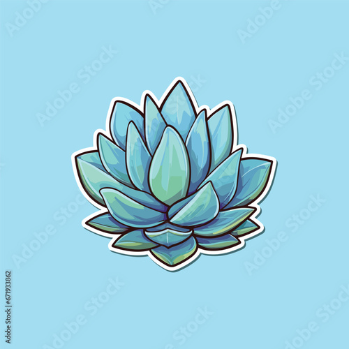 agave sticker cool colors kawaii clip art illustration