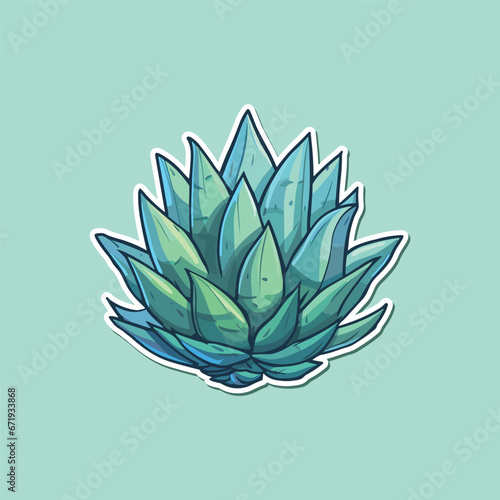 agave sticker cool colors kawaii clip art illustration