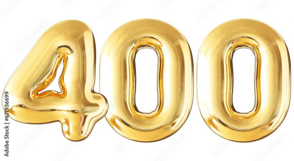 400 Follower Gold Number 3D Render 400 Follower Gold Number 3D Render