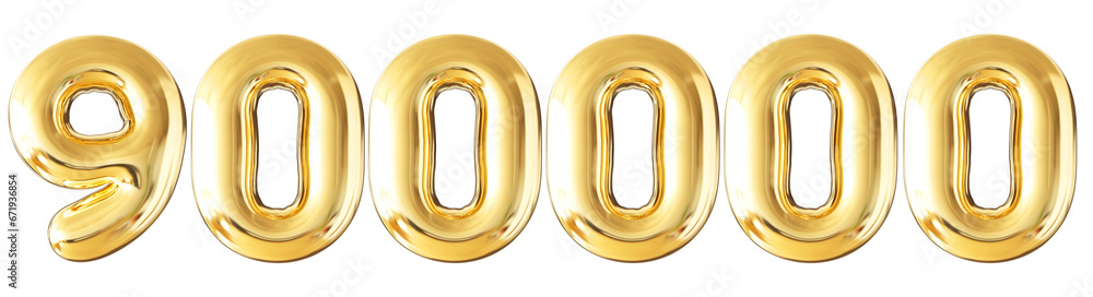 900k Follower Gold Number 3D Render 900k Follower Gold Number 3D Render