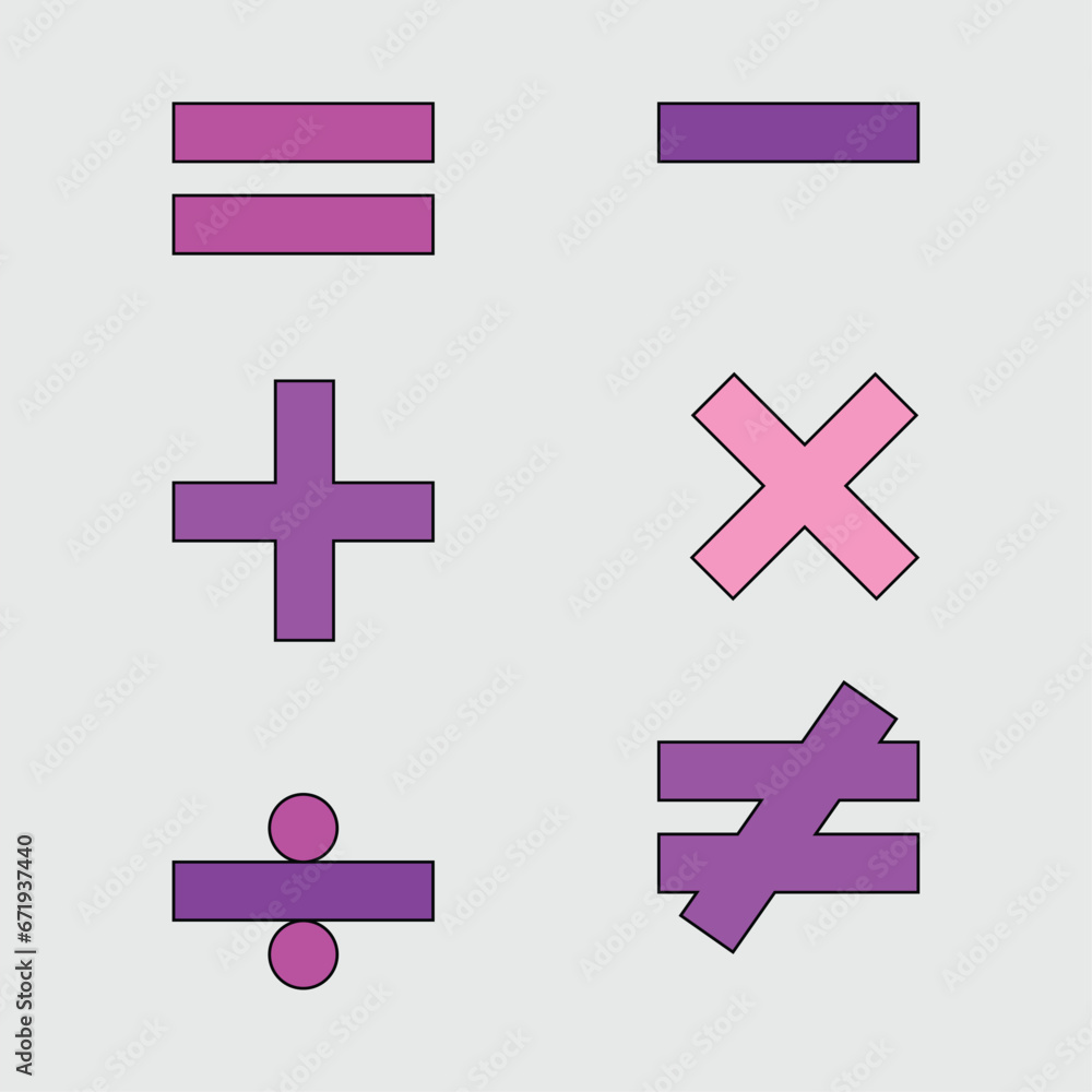 Obraz premium VECTOR ELEMENTS FOR EDUCATIONAL NEEDS IN MATHEMATICS SUBJECTS