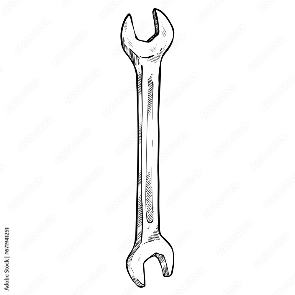 wrench handdrawn illustration wrench handdrawn illustration
