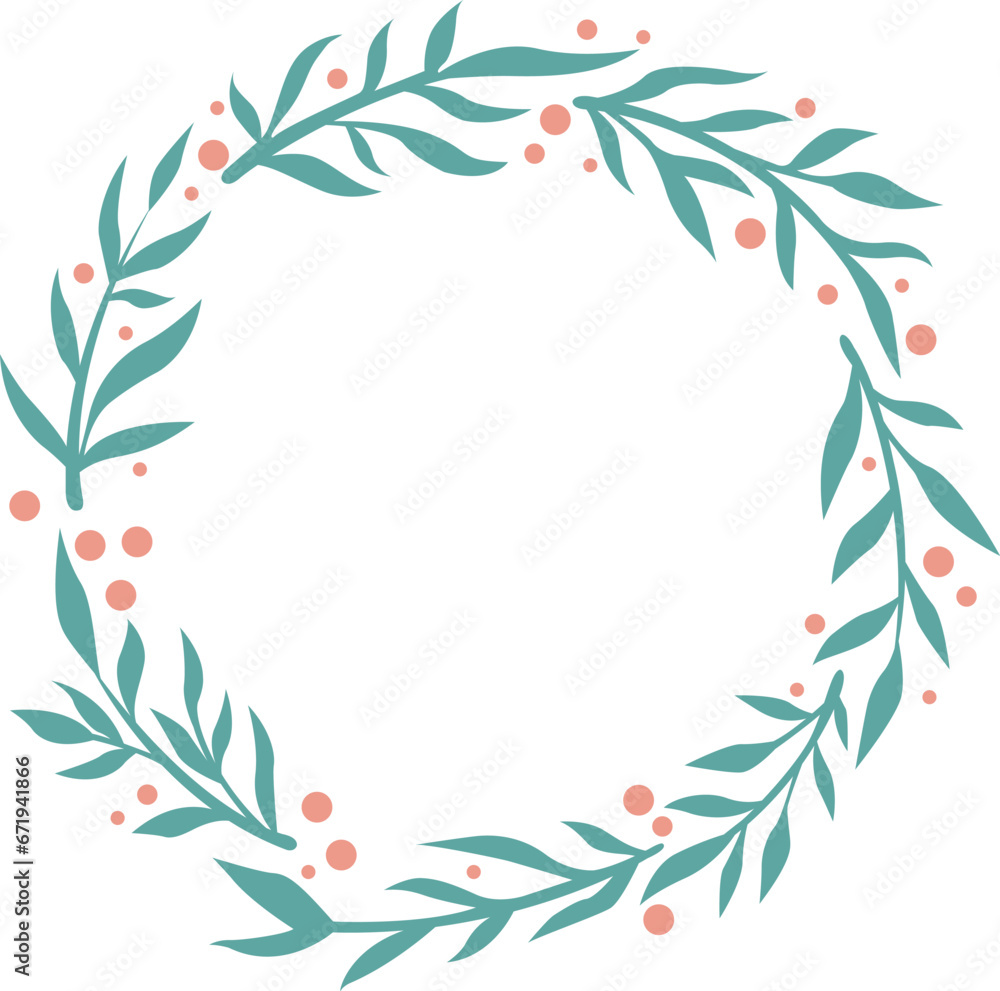 Abstract fern leaves with wild berry wreath for decoration on Christmas holiday and nature ornament. Abstract fern leaves with wild berry wreath for decoration on Christmas holiday and nature ornament.