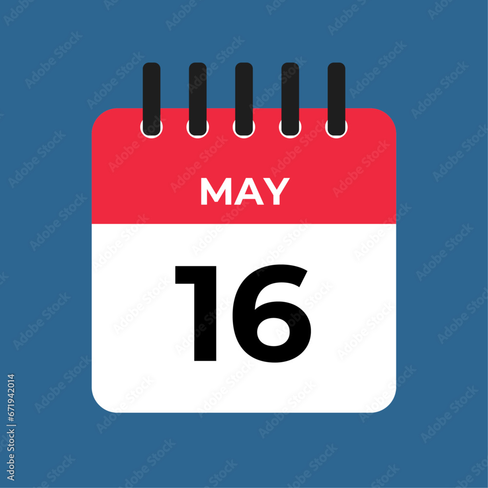 may 16 calendar reminder. 16 may daily calendar icon template. Calendar 16 may icon Design template. Vector illustration may 16 calendar reminder. 16 may daily calendar icon template. Calendar 16 may icon Design template. Vector illustration