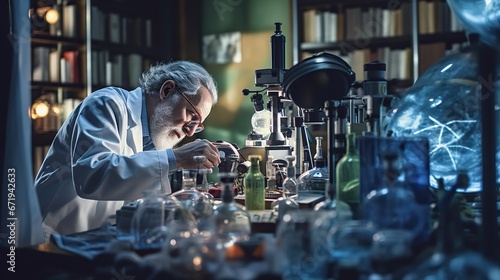 Professor working in the lab 