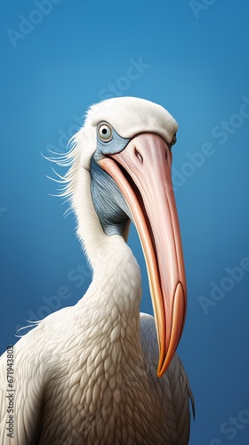 large bird long beak cartoon pure advertising marine animal photo