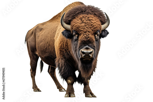 Bison isolated on white background photo
