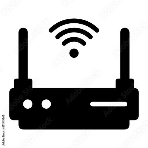 Wifi black solid glyph icon