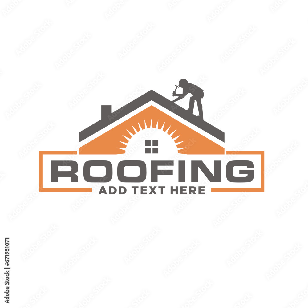 Naklejka premium Roof repair and maintenance logo 