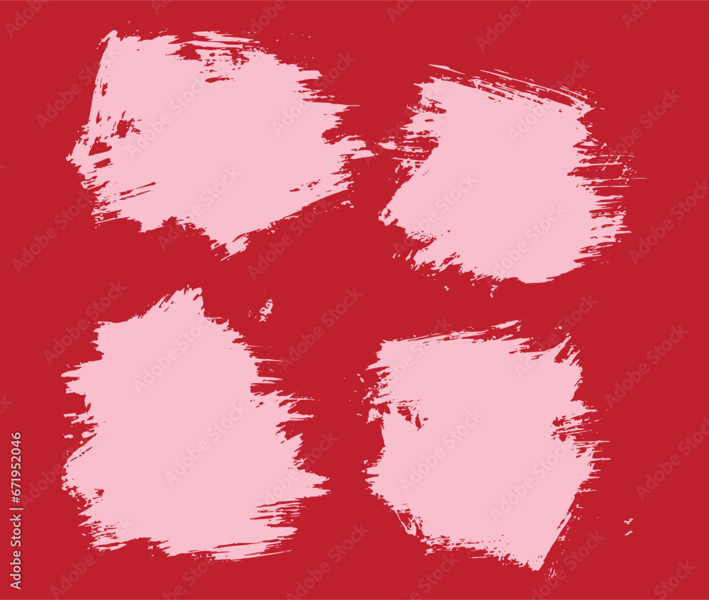 Collection of red color paint brushstroke Collection of red color paint brushstroke