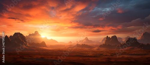 Vast desert sunset scenery of the American West