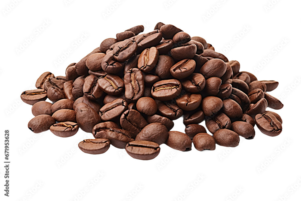 Heap of coffee beans isolated on white Heap of coffee beans isolated on white
