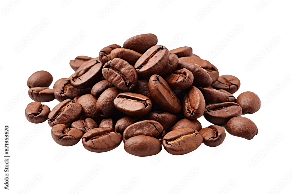 Heap of coffee beans isolated on white Heap of coffee beans isolated on white