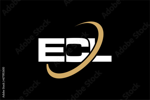 ECL creative letter logo design vector icon illustration