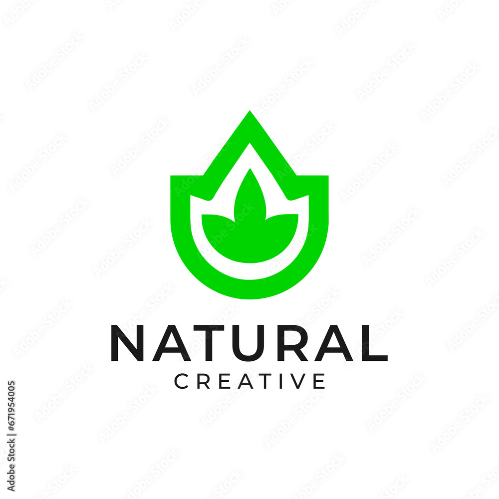 A natural and eco friendly logo featuring a leaf design, symbolizing freshness and environmental awareness. A natural and eco friendly logo featuring a leaf design, symbolizing freshness and environmental awareness.
