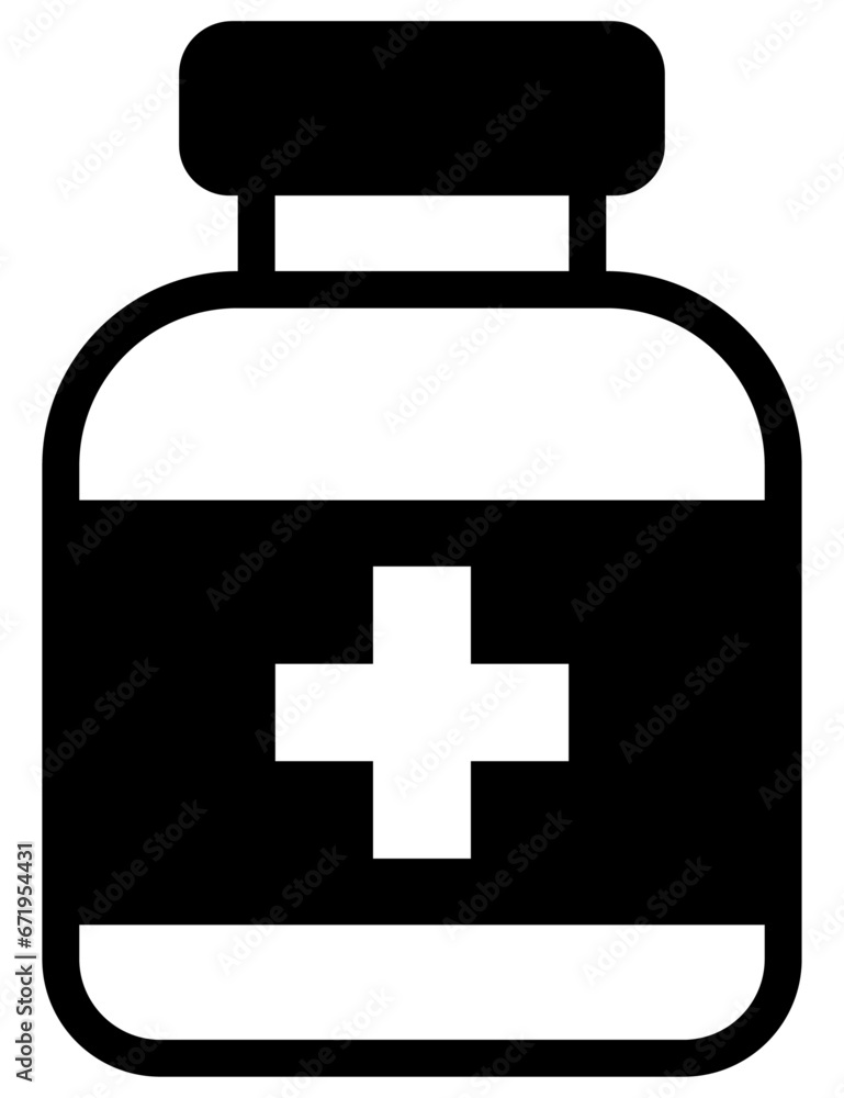 Obraz premium 薬の瓶のアイコン 黒のアウトライン