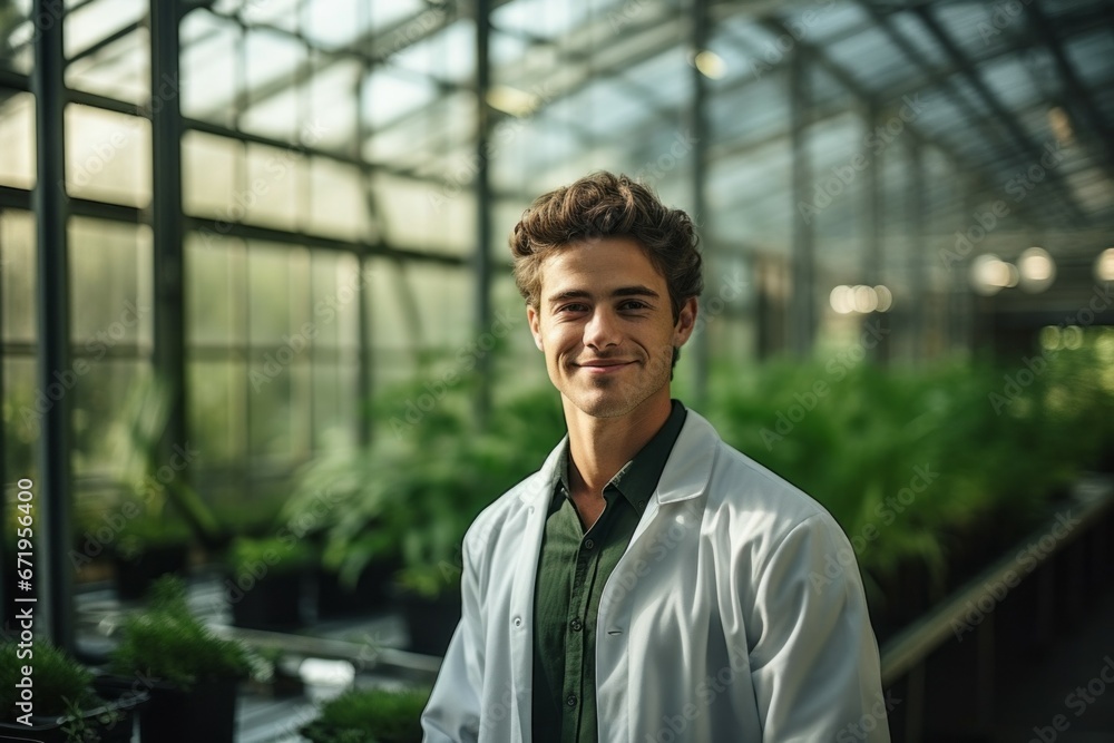 Male geneticist biologist. Concept of top in demand profession. Portrait with selective focus and copy space Male geneticist biologist. Concept of top in demand profession. Portrait with selective focus and copy space