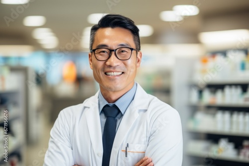 Male pharmacist. Portrait with selective focus and copy space © top images