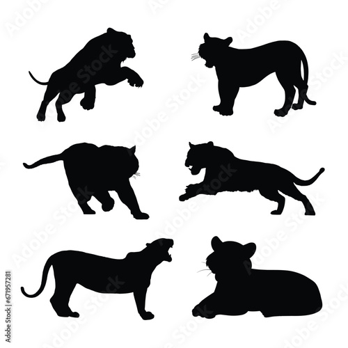 Tiger Silhouette. Tiger Vector Illustration. Tiger Artwork.