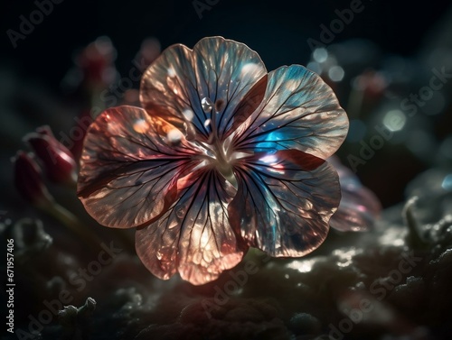 Geranium flower made of crystals