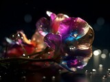 Sweet pea flower made of crystals
