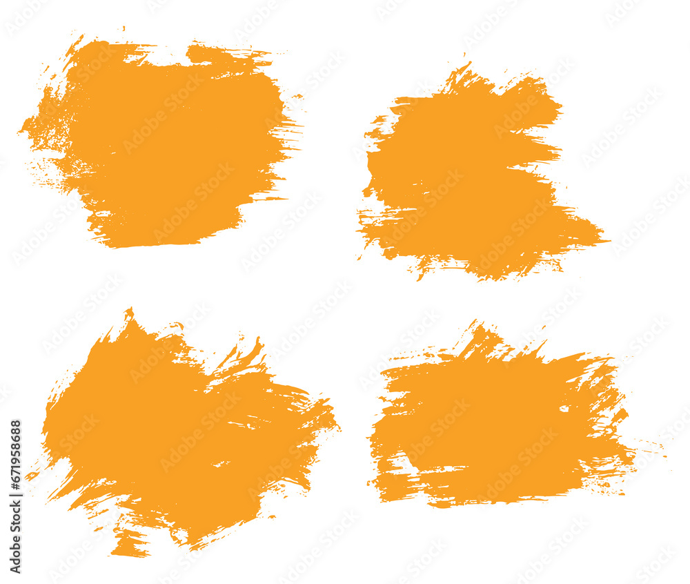 Obraz premium Ink paint yellow brush stroke set