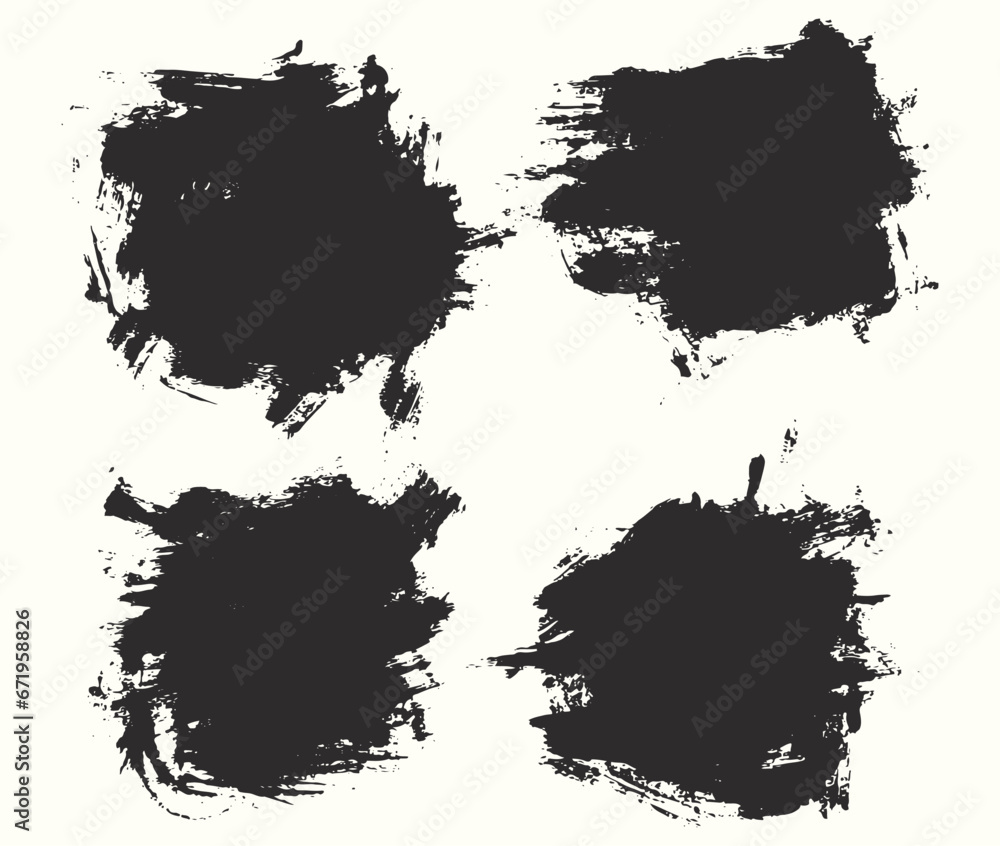 Abstract ink black brush illustration background