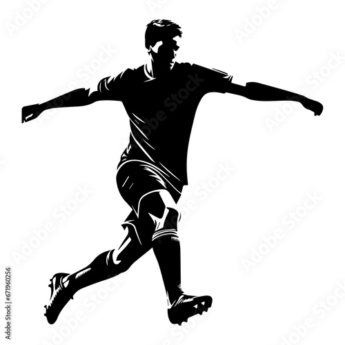 Soccer player vector silhouette, football player vector silhouette, soccer player silhouette illustration