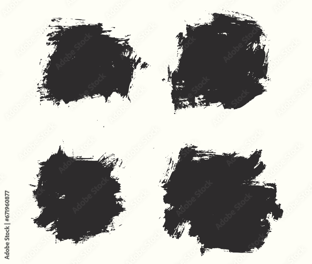 Abstract ink black art brush texture background