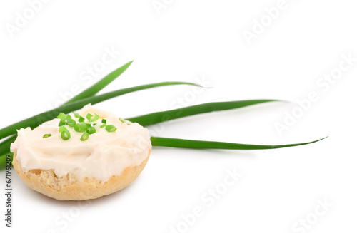 Bagel half with cream chees...