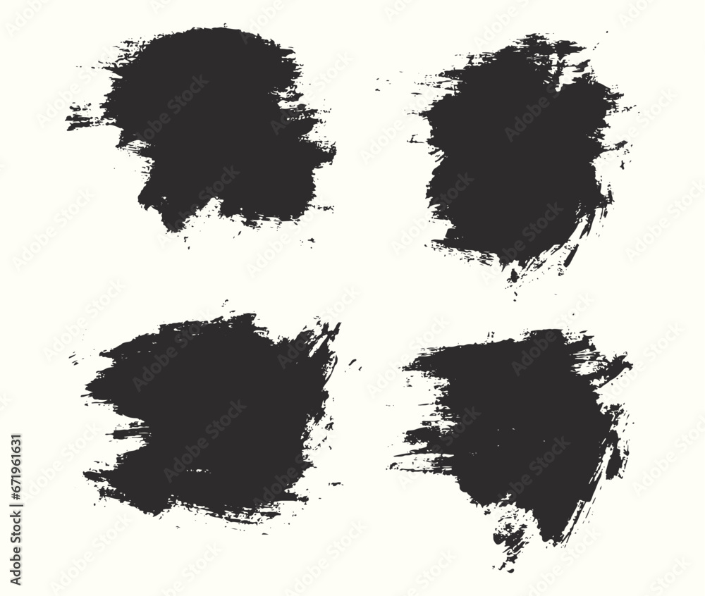 Set of black ink texture splatters brush stroke Set of black ink texture splatters brush stroke