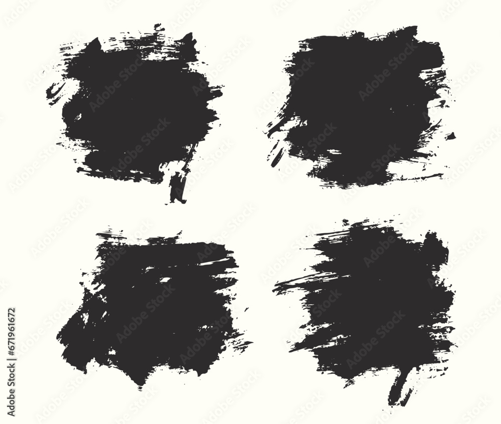 Fototapeta premium Black texture ink vector brush stroke