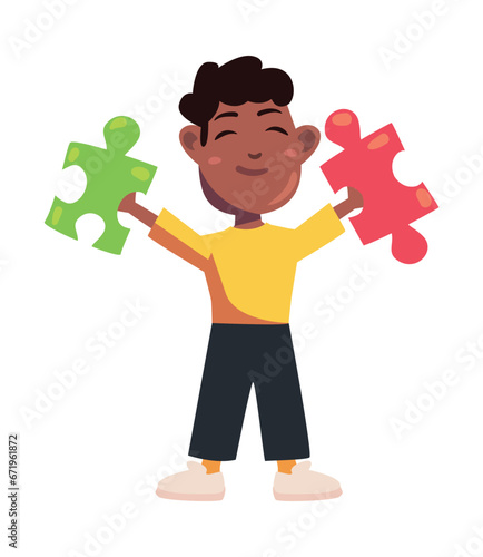 asperger awareness boy and puzzles