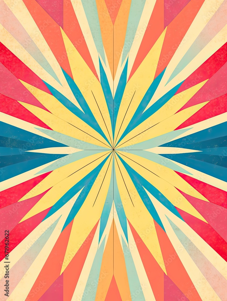 60's Inspired Simple Psychedelic Art: Minimalistic Vibes Exploding with Colors