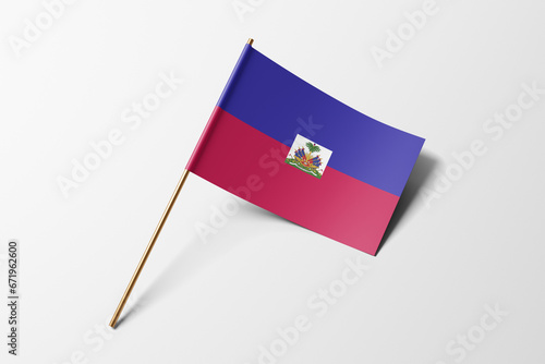 Φωτογραφία Haiti flag of small paper, isolated on white background