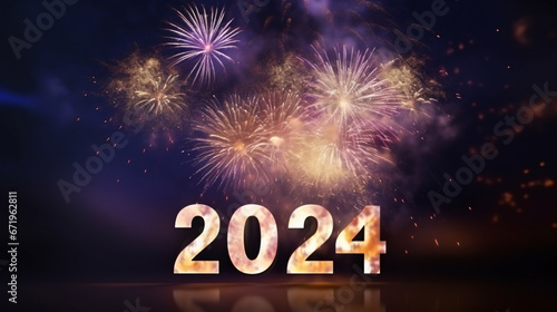 Obraz na płótnie 2024 year celebration, Generative Ai