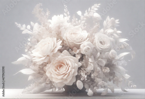 White bouquet. Ai generated illustration