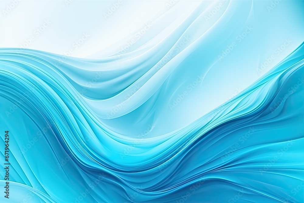 Fototapeta premium Aquamarine Veil: Blue Abstract Wave Background | Design Element