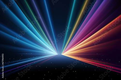 Aurora Arc: Vibrant Colorful Light Rays and Stripes on a Dark Abstract Background