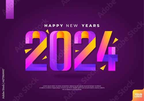 Happy new years 2024 logotype