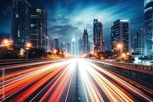 Bangkok Blur: Moving Forward on Cityscape Night Road