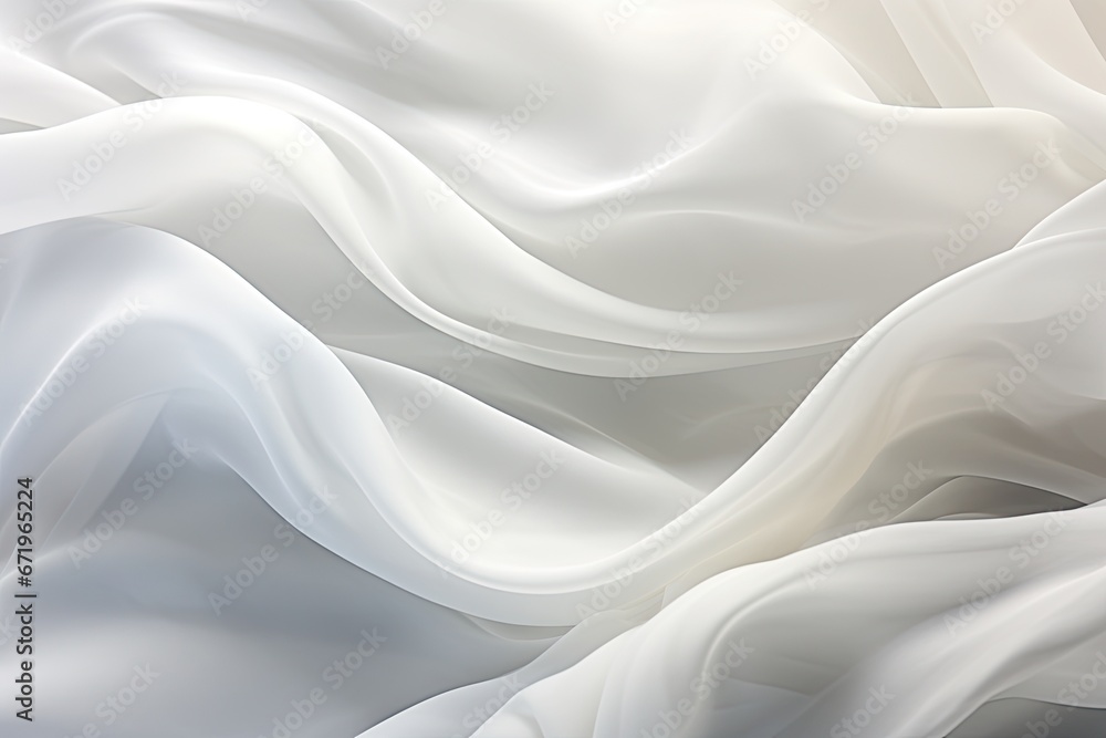 Billowing White: Soft Waves on Abstract Cloth 