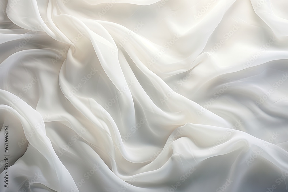 Fototapeta premium Billowing White: Soft Waves on Abstract Cloth Background