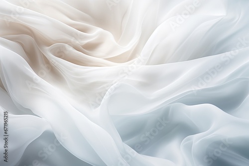 Billowing Bleach: Abstract Soft Waves on White Cloth Background