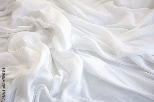 Billowy Blanket: Soft Waves on White Cloth 