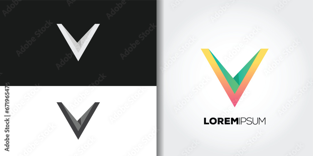 colorful letter v logo colorful letter v logo