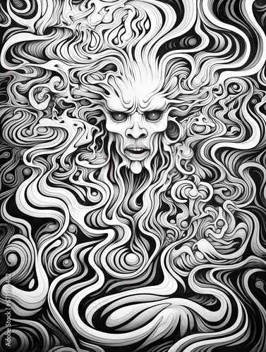 Black and White Psychedelic Art: Monochrome Trip