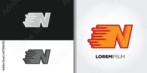 speed letter n logo